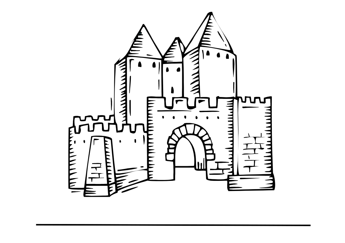 Средневековый замок 4 класс. Замок крепость романский стиль. Каменный замок средневековья спереди. Замок крепость в романском стиле рисунок. Рисунок древнего замка Европы романский стиль.